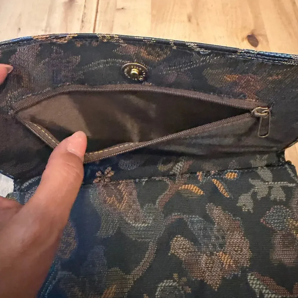 VNG Fendi Floral Tapestry Clutch Bag & Matching Wallet Gold Hardware Excellent - Picture 8 of 10